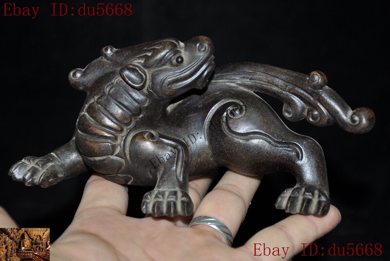 China yixing zisha pottery carved wealth animal Brave troops Pixiu beast statue