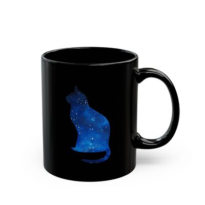 Starry Whiskers Night Black Mug (11oz, 15oz)