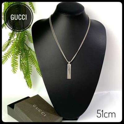 GUCCI タグプレートネックレス SV925 Gucci Double Chain Tag Plate Necklace SV925 Men's From Japan
