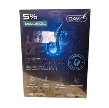 Davv Hair Growth Serum  2.03oz Plus 0.25mm Derma Roller 5% Minoxidil Exp 10/26