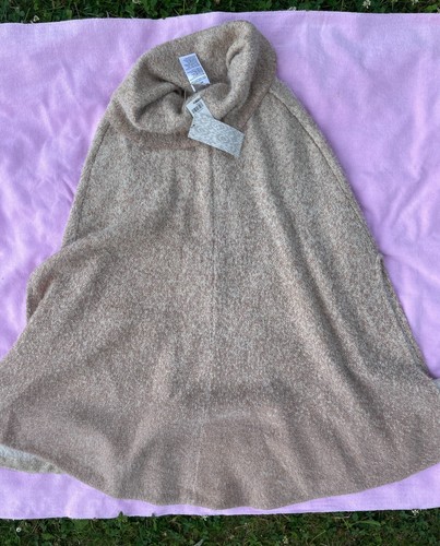 NWT Chico's Fuzzy Cape Knit Sweater Cream Rose Gold Metallic Cowl Neck Size S/M - Picture 10 of 10