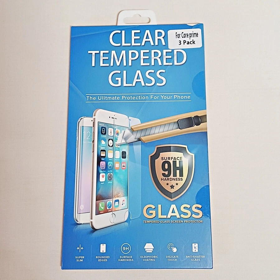 COMPRA 2 OBTÉN 1 GRATIS! Protector de pantalla de vidrio templado 3pk, Core Prime o Prevail LTE Foto 2 de 3