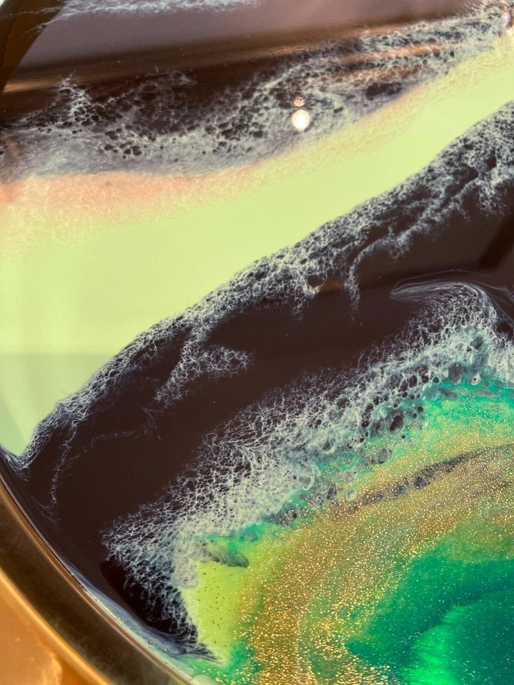 Northern Lights Gold Serving Display Resin Tray New Home Gift Gin Wedding - Image 4 of 4