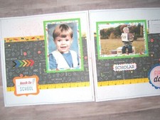 Back to School Scrapbook Layouts, Premade School Pages, School Layouts