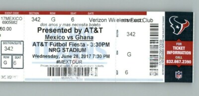 Mexico vs Ghana 6/28/17 NRG Stadium Houston TX - Full Ticket