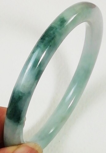 Brazalete Jade 58mm Pulsera Mujer Redondo Delgado Pulido Jadeíta Fino Natural Birmano - Imagen 9 de 12