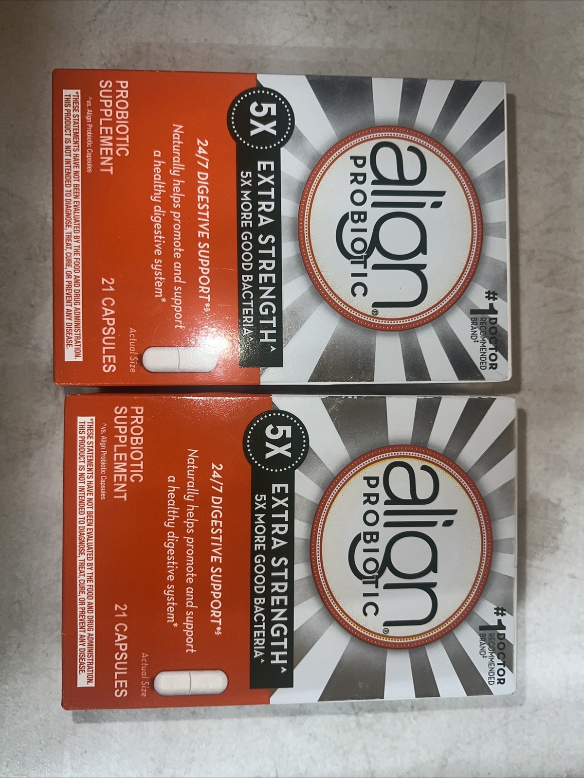 Align 5x Extra Strength Probiotic Supplement 21 Capsules EXP. 09/24