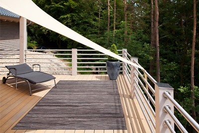 Grau Silber Küchenutensilien Läufer Teppiche Sisal wie gestreift robust IN & OUT DOOR