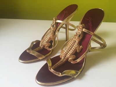 zanotti gold sandals