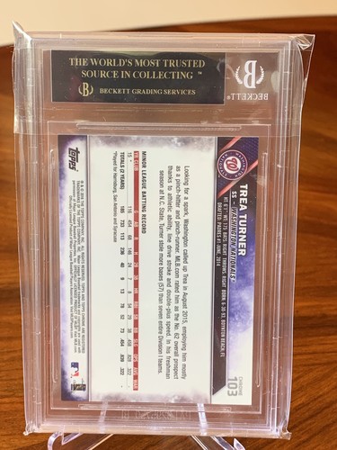 2016 Topps Chrome Sapphire Edition Trea Turner Rookie RC BGS 10 BLACK LABEL Pop2 - Picture 2 of 3