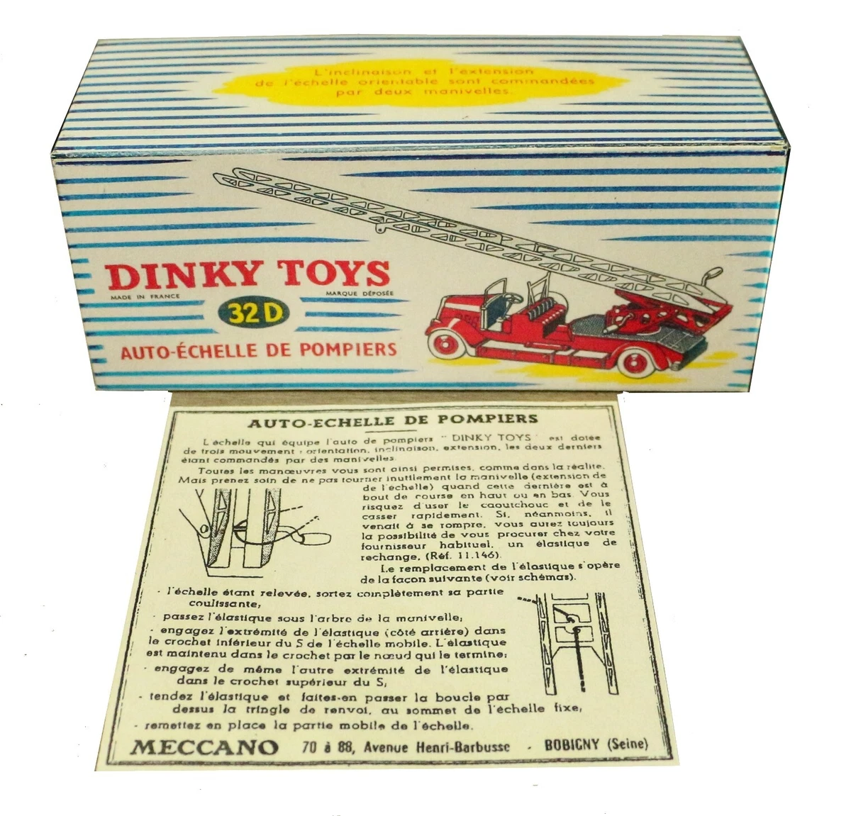 Boîte Vide Dinky Toys 32D – Auto-échelle De Pompier Delahaye, Origine France