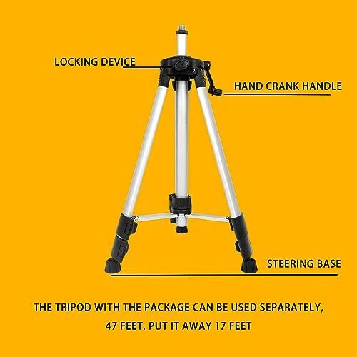 Laser Level Pole with Tripod, 13.8 Ft./4.2M Telescoping Pole&3.9 foot/1.2M