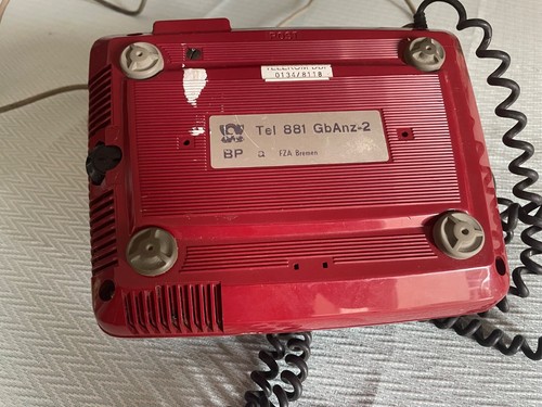 Tasten Telefon weinrot 80 er Jahre Post Telefon mit Schloss rot - Bild 4 von 4