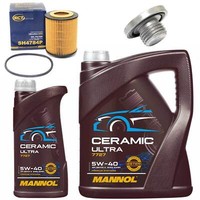 MotoröL Filter Set Mannol 5W-40 6 Liter + Schraube FüR Opel Omega B 2.5 3.0 V94