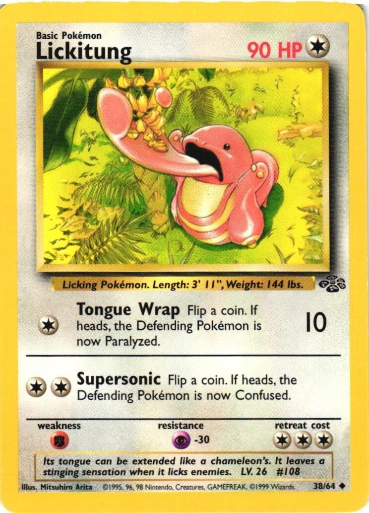 ポケモンカード Lickitung ベロリンガ 38/64 英語版 1999年 Lickitung 38/64 Jungle Set Uncommon 1999 Pokémon Game Card WOTC | eBay