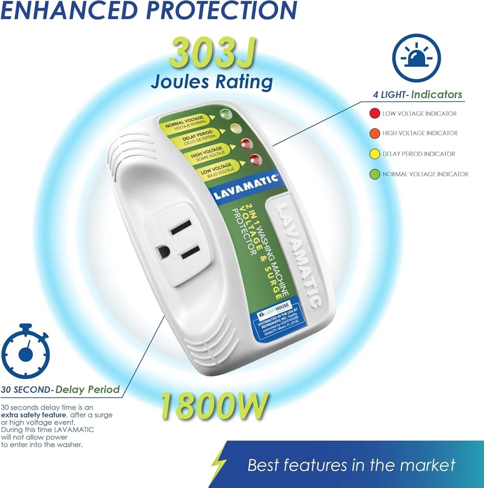 Lavamatic WS-10521 Electronic Surge Protector for Washing Machine  - Image 2 of 4