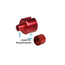 Red 1/2x28 TPI Muzzle Brake Adapter W Thread P For Ruger .22 Mark I Bull