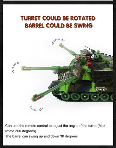 Big 17.3" / 12.6" Rc Tank Military War Tank Electric Car Remote Control Toy Gift - Picture 14 of 28