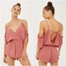 NWT Topshop Cold Shoulder Playsuit - Blush - S