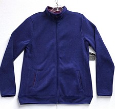 Eddie Bauer Full Zip Knit Fleece Jacket Women s Large Tall Royal Purple NWT