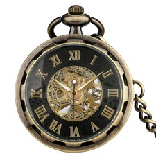 Retro Luminous Hands Men's Handwinding Mechanical Pocket Watch Necklace Pendant