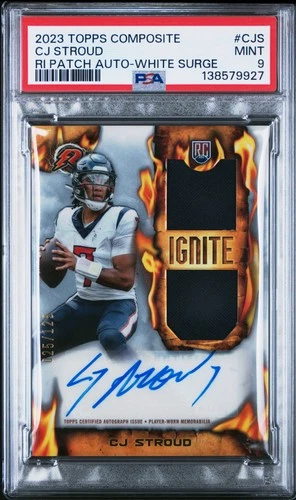2023 TOPPS COMPOSITE RESURGENCE IGNITE PATCH AUTO #CJS CJ STROUD RC /125 PSA 9
