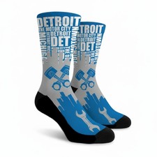 Detroit Socks Pro Football Socks Team Socks Detroit Skyline Socks Downtown Socks