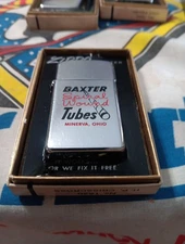 1970 HP Double Sided Slim Zippo Lighter Baxter Spiral Tubes… Clark Corp. Minerva