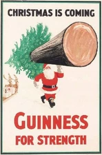 Christmas is Coming Guinness for Strength Retro Tin Metal Signs Home Décor 8x12 