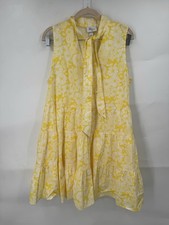 Lisa Marie Fernandez Target Floral Mini Dress Women Large Yellow Preppy Feminine