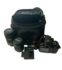 Canon Rebel t3 with 18-55mm and 55-250mm lenses, Black, Good condition