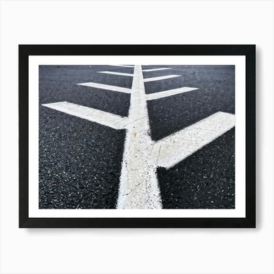 Kreide gezeichnete Richtungspfeile und gerahmtes Wandbild Poster Leinwanddruck Bild