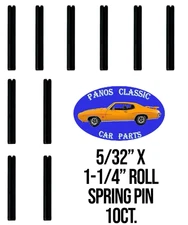 5/32" x 1-1/4" Roll Spring Tension Pin Fastener Slotted Plain Finish 10pcs #866