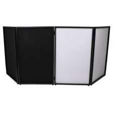 ProX XF-4X3048B MK3  4-Panel DJ Facade with Black  White Scrims, Shelves, and