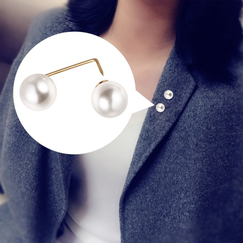 Faux Pearl Brooch Pins Set of 6 for Women Shawl Collar Skirt Buttons - Picture 3 of 12