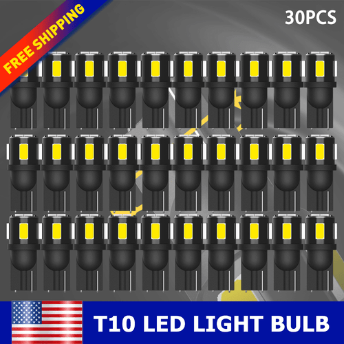 20X Super White T10 194 168 W5W 2825 LED License Plate Interior Light Bulb 6000K - Picture 20 of 28