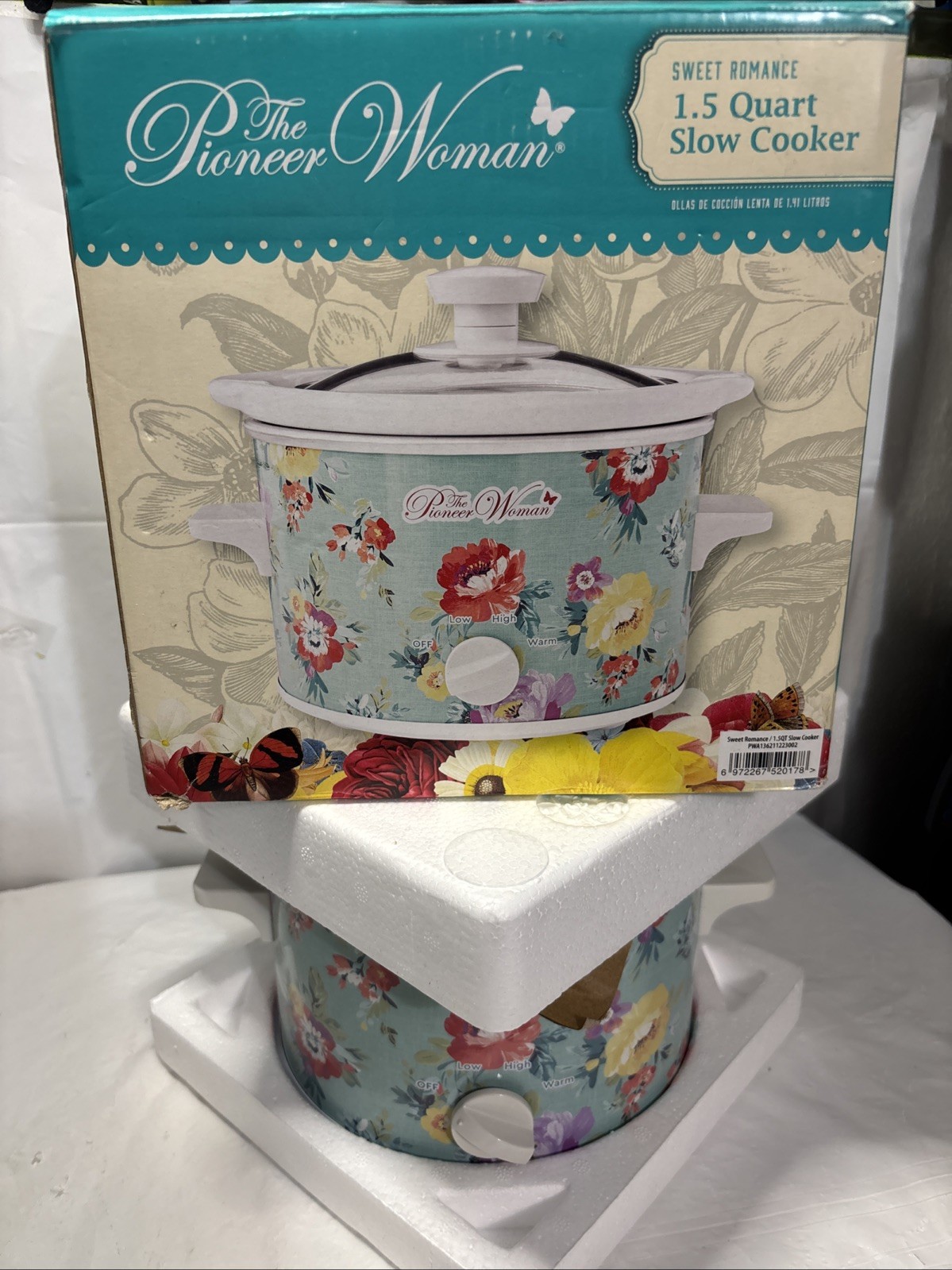 Pioneer Woman Sweet Romance 1.5-Qt Small Slow Cooker Crock P
