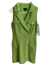 Tahari ASL Green Sleeveless Lined Career Dress Women's Size 8 MSRP $179 NEW