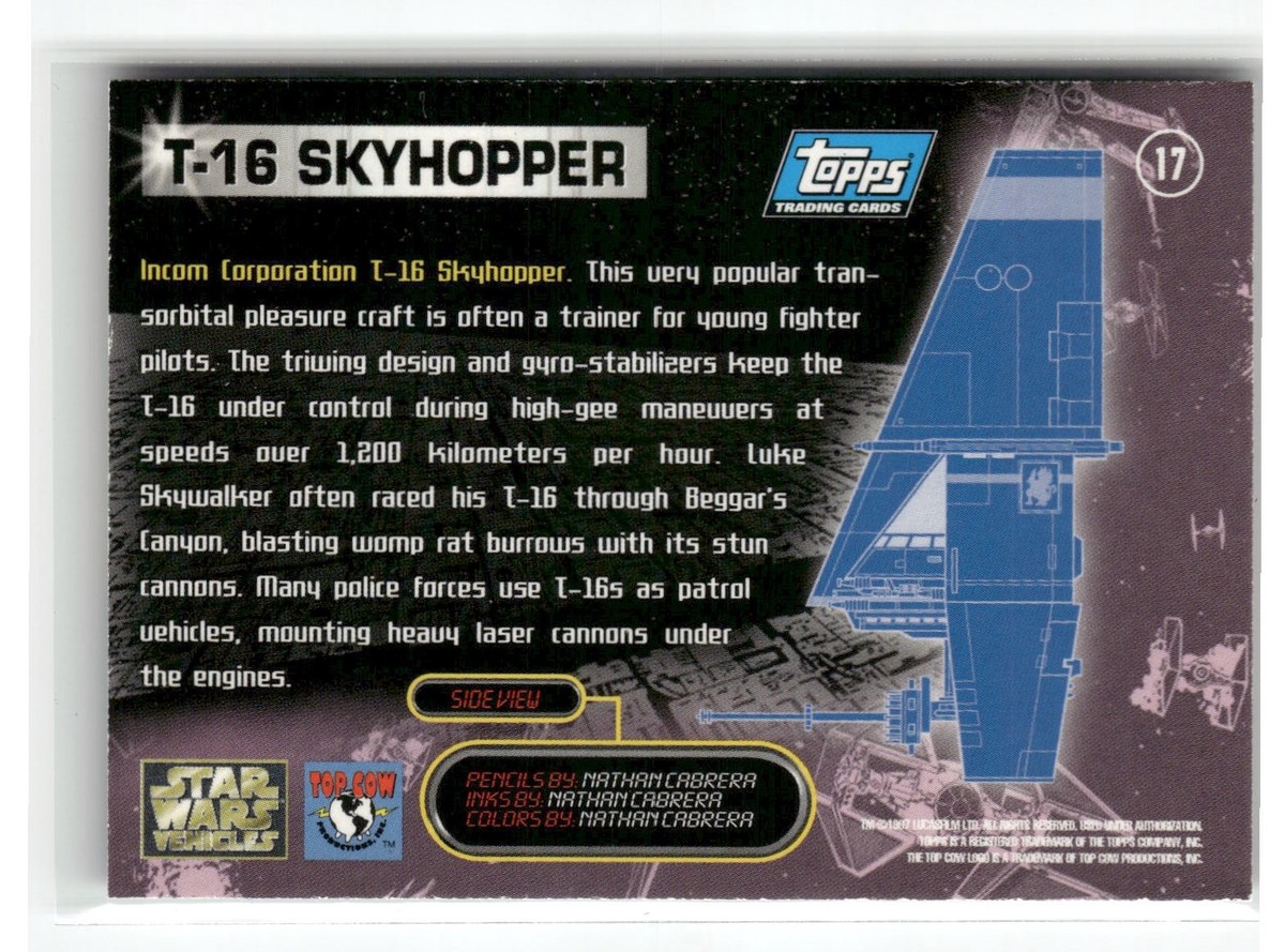 1997 Topps Star Wars Vehicles #17 T-16 Skyhopper | eBay