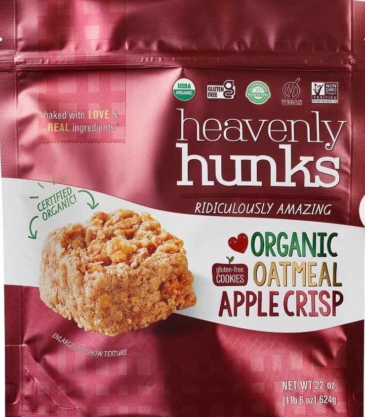 Heavenly Hunks Organic Oatmeal Apple Pie Cookies 22 oz Gluten Free Vegan Clean