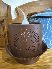 Primitive Colonial Punched Tin Willow Tree Night Light Country Farmhouse Decor