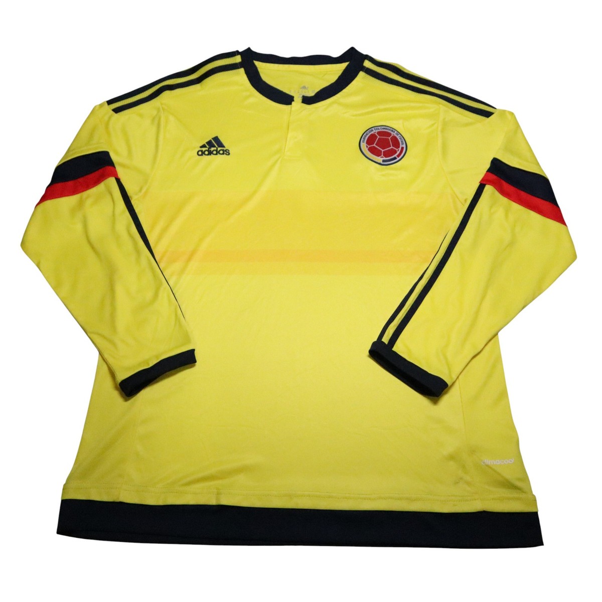 Colombia Home Soccer Jersey Adidas Mens XL Long Sleeve Football