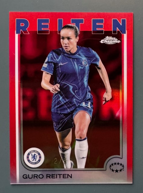2024-25 Topps Chrome Women's UEFA #42 Guro Reiten 2/5 Red Refractor