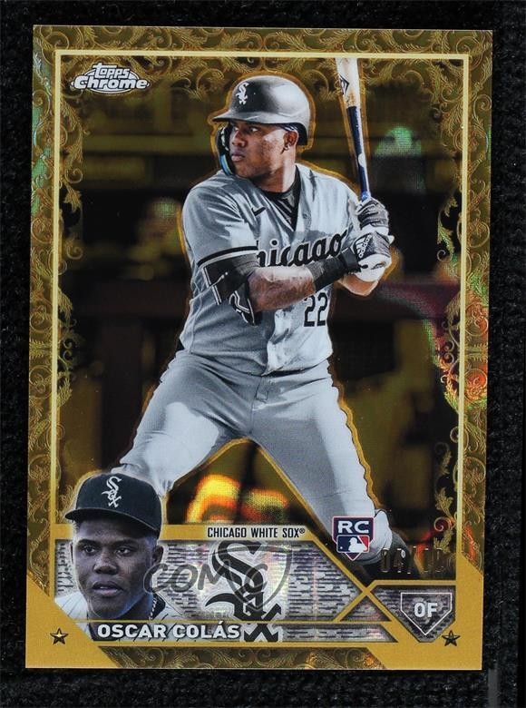 2023 Topps Gilded Collection Gold Lava Refractor 4/10 Oscar Colas Colás #55 11o2