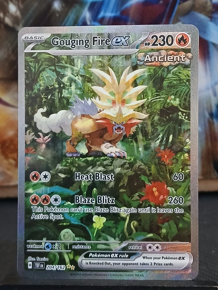 Gouging Fire ex 204/162 SV05: Temporal Forces Pokemon Card  - Image 2 of 3