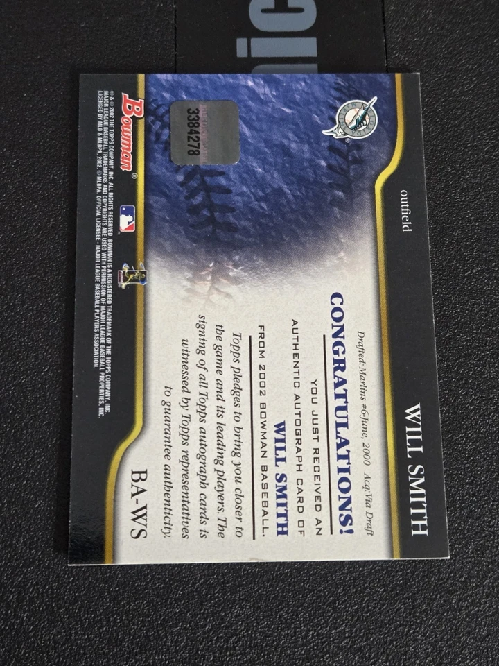2002 Bowman - Autographs Will Smith #BA-WS (AU) - Image 2 of 2