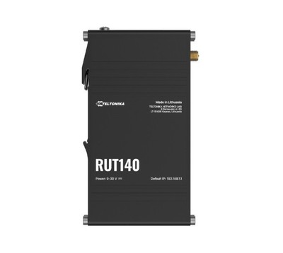 Teltonika RUT140 Industrial Ethernet Router, Wi-Fi 4, 1x3-Pin Power Connector...