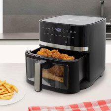 8.4 Qt. Digital Electric Air Fryer with Transparent Window in Black