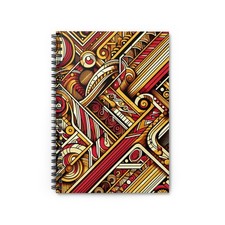 Spiral Notebook Ruled Line Fall Themed Abstract Style Design 1, Gift Everyday
