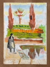 Pablo Picasso (Handmade) Mixed Media Paper Drawing Signed and Stamped